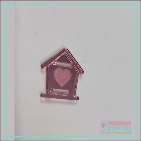 Apliques de Acrílico Espelhado 2mm - Passante Casinha