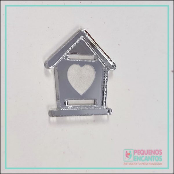 Apliques de Acrílico Espelhado 2mm - Passante Casinha