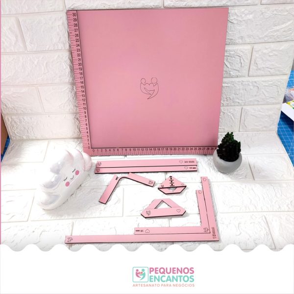 Kit Dobra folha + Kit de Gabaritos + esquadros + Trio de fio de cabelo + fio de cabelo coração