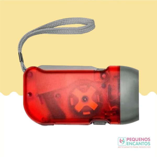 Lanterna De Dinamo Com 3 Leds - VERMELHO