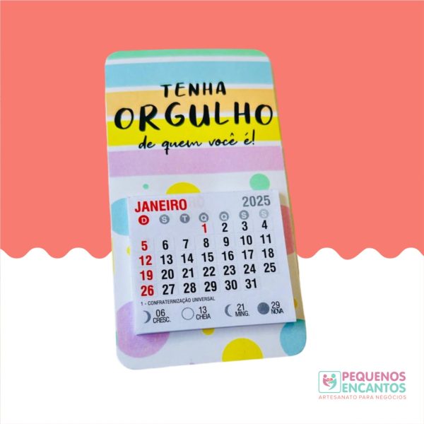 100 Mini calendários com imã