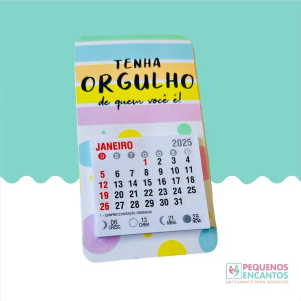 100 Mini calendários com imã