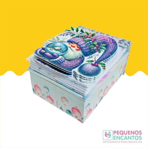 4 kits de cartonagem para confecção de caixa com bloquinho acoplado