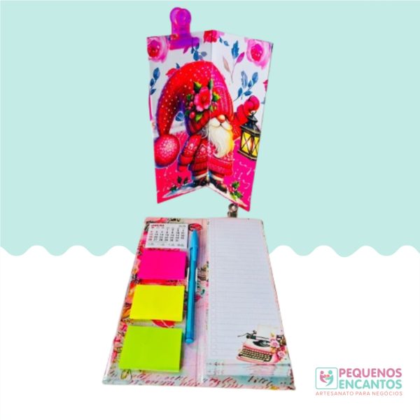 8 kits de Bloquinho Duplo com Mini Calendário e Post it