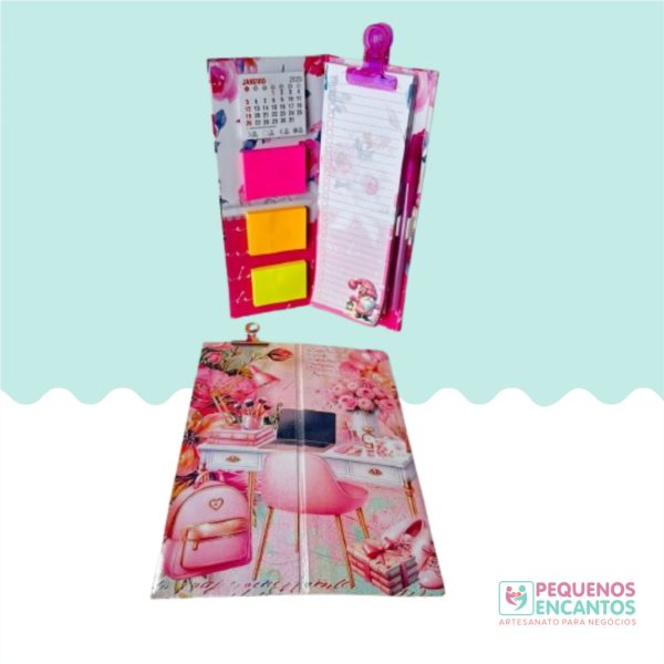 8 kits de Bloquinho Duplo com Mini Calendário e Post it