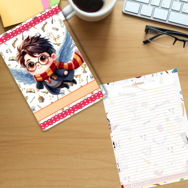 caderno de disco hary potter
