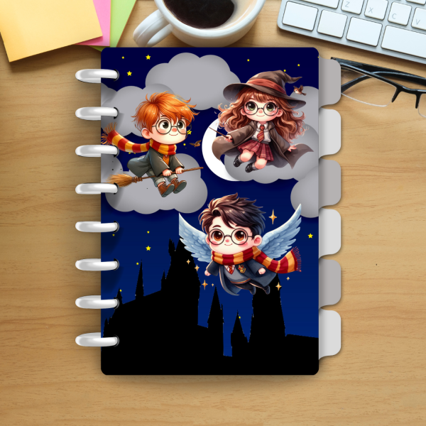 caderno de disco hary potter