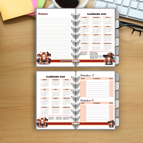 caderno de disco hary potter