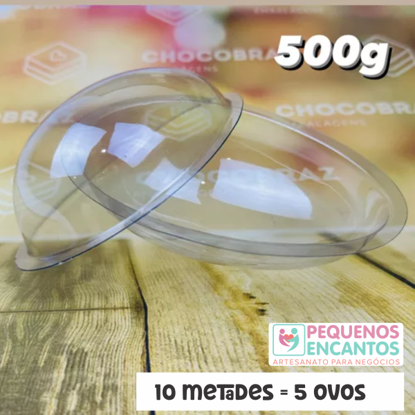 Kit 10 metades de casca ovo 500gr - 5 ovos