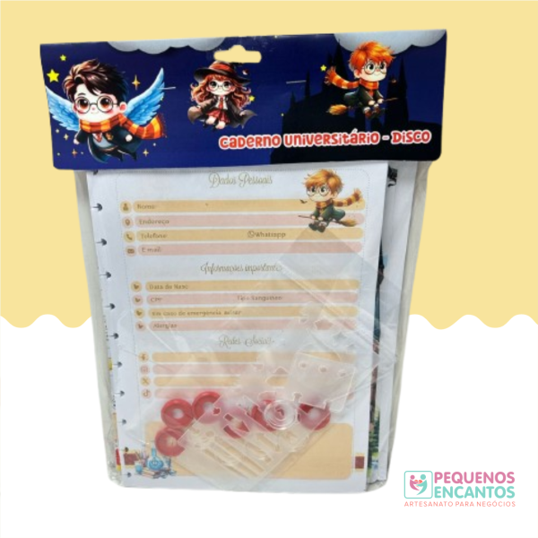 caderno de disco hary potter