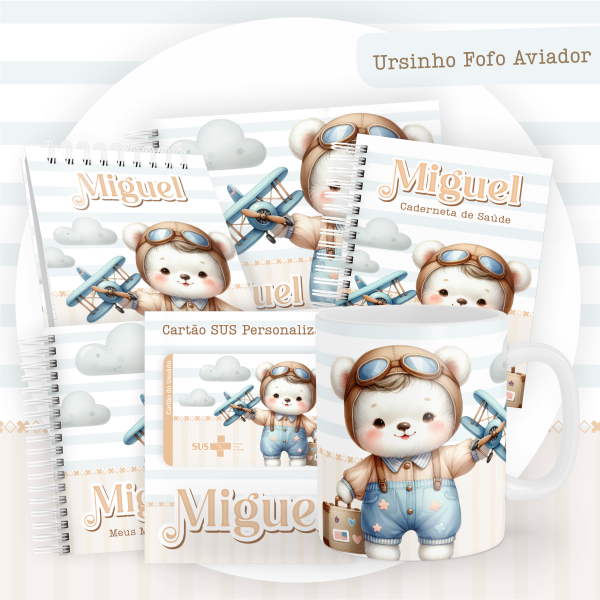 Kit faça você mesma livro do bebê 24x19 - Ursinho Aviador