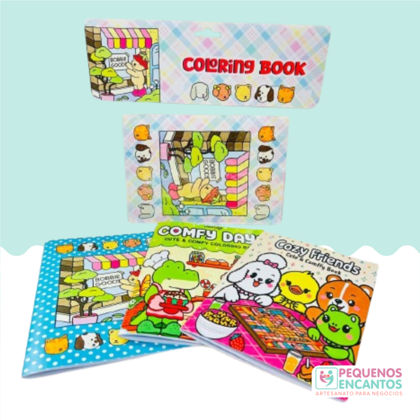 5 kits faça você mesma - Revistinha de colorir
