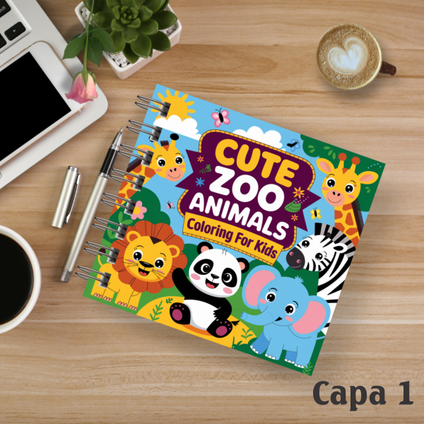 Livro de Colorir Cute Zoo