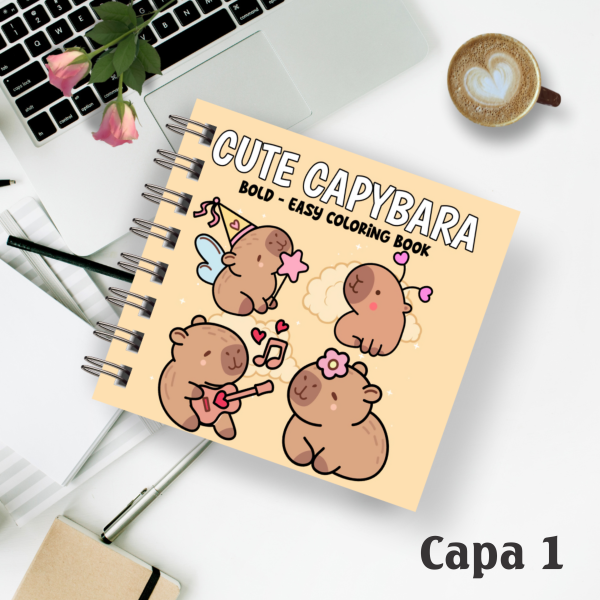 Livro de colorir Capivara