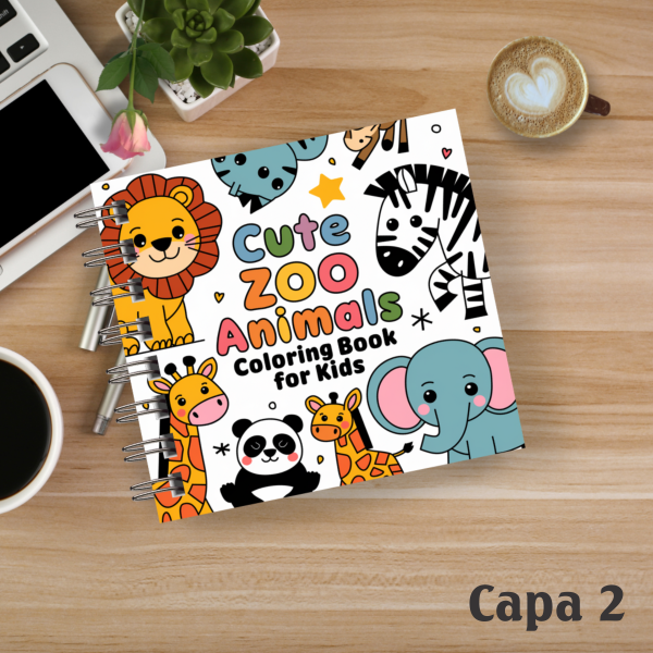 Livro de Colorir Cute Zoo
