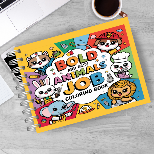 Livro de colorir Profissões Animais Cute