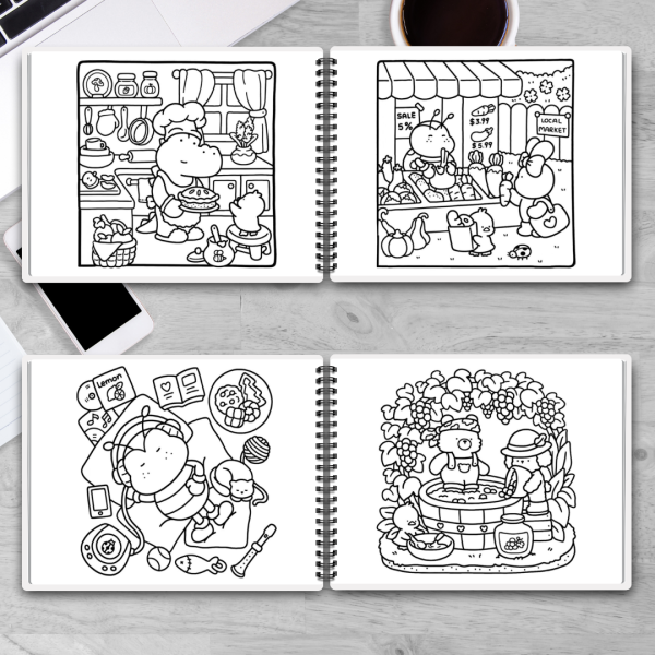 Livro de Colorir Comfy Days