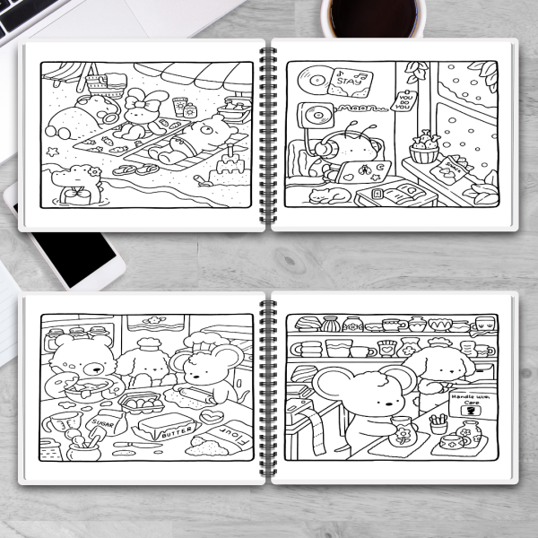 Livro de Colorir Cozy Friends