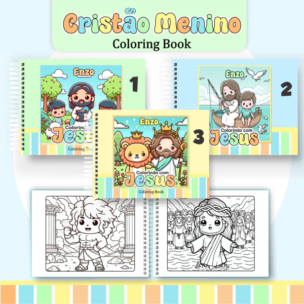 Livro de Colorir Cristão Menino