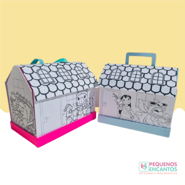 Kit Faça Você Mesma Casinha Colorir - Apenas o Papelão Cortado