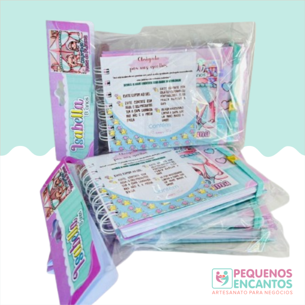 10 Mini livros A6 para lembrancinha de aniversário