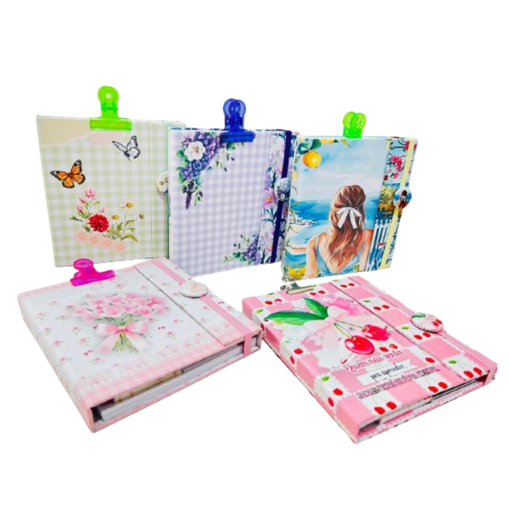 Notepad com planner diário e mini calendário - Primavera