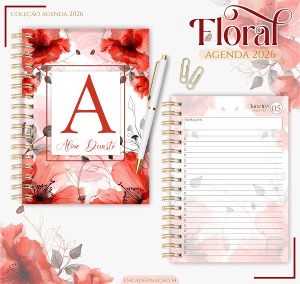 Agenda Personalizada Floral 2026