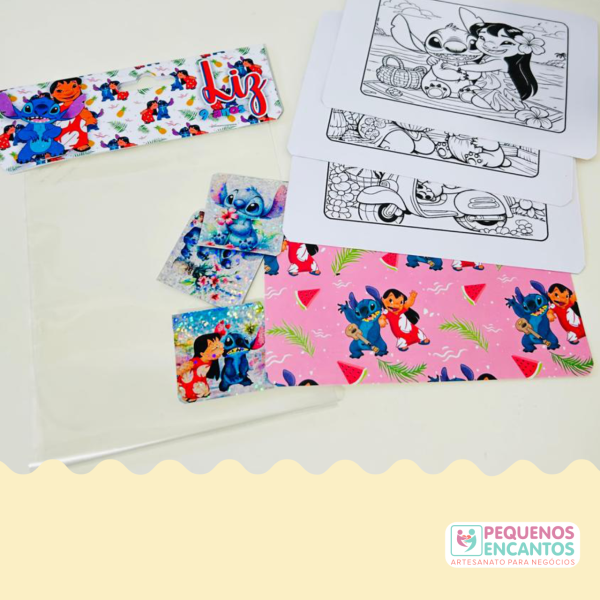 10 kits cards de colorir Lilo e Stitch