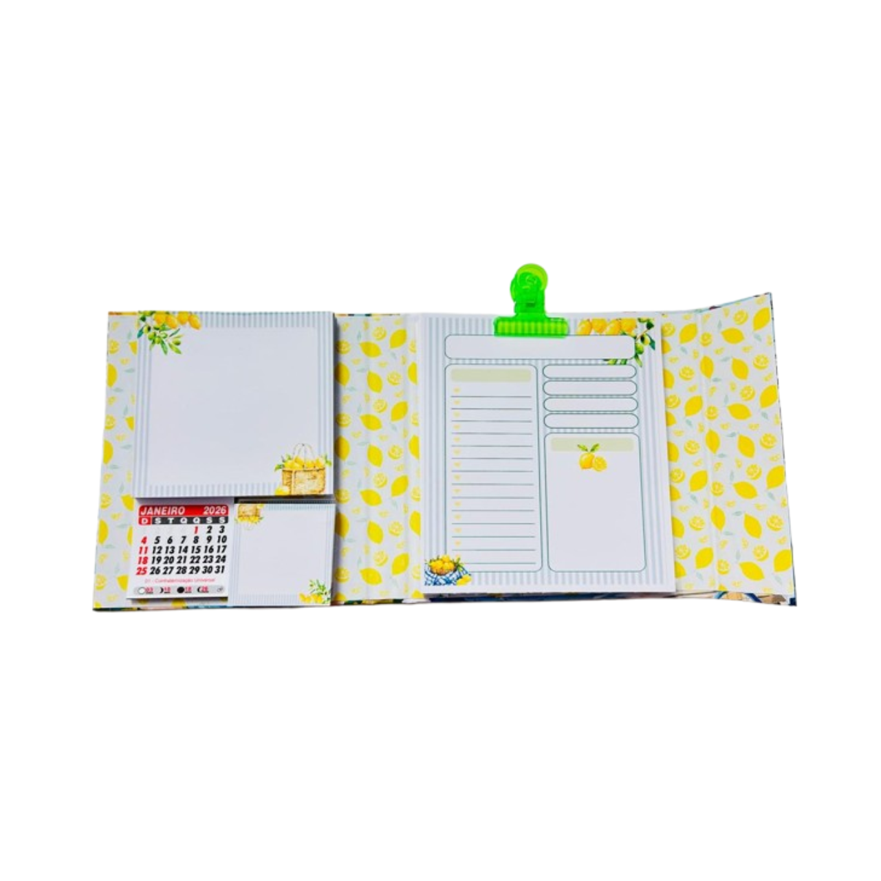 Notepad com planner diário e mini calendário Mediterrâneo