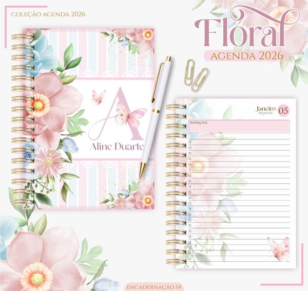 Agenda Personalizada Floral 2026