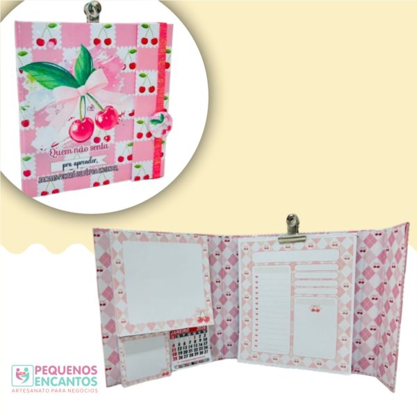 Kit faça Você Mesma Notepad Cereja