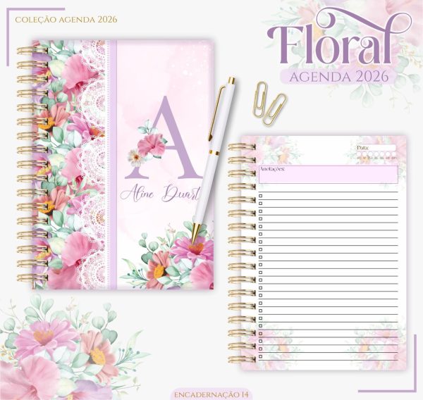 Agenda Personalizada Floral 2026