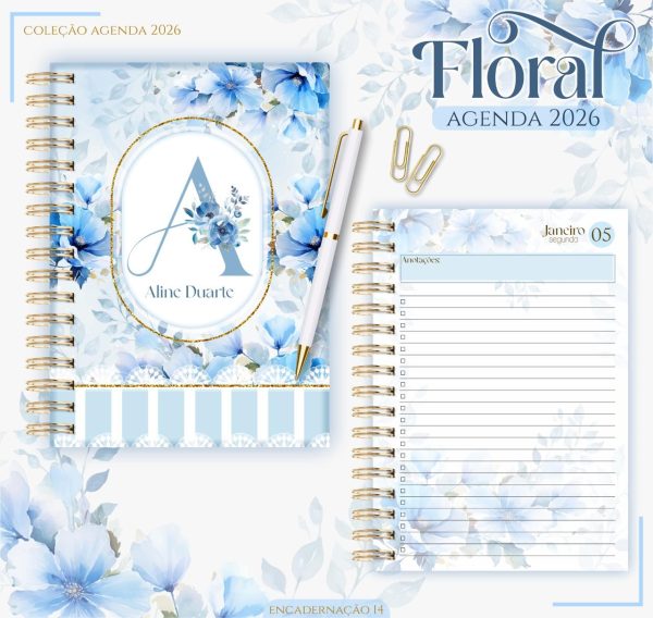 Agenda Personalizada Floral 2026