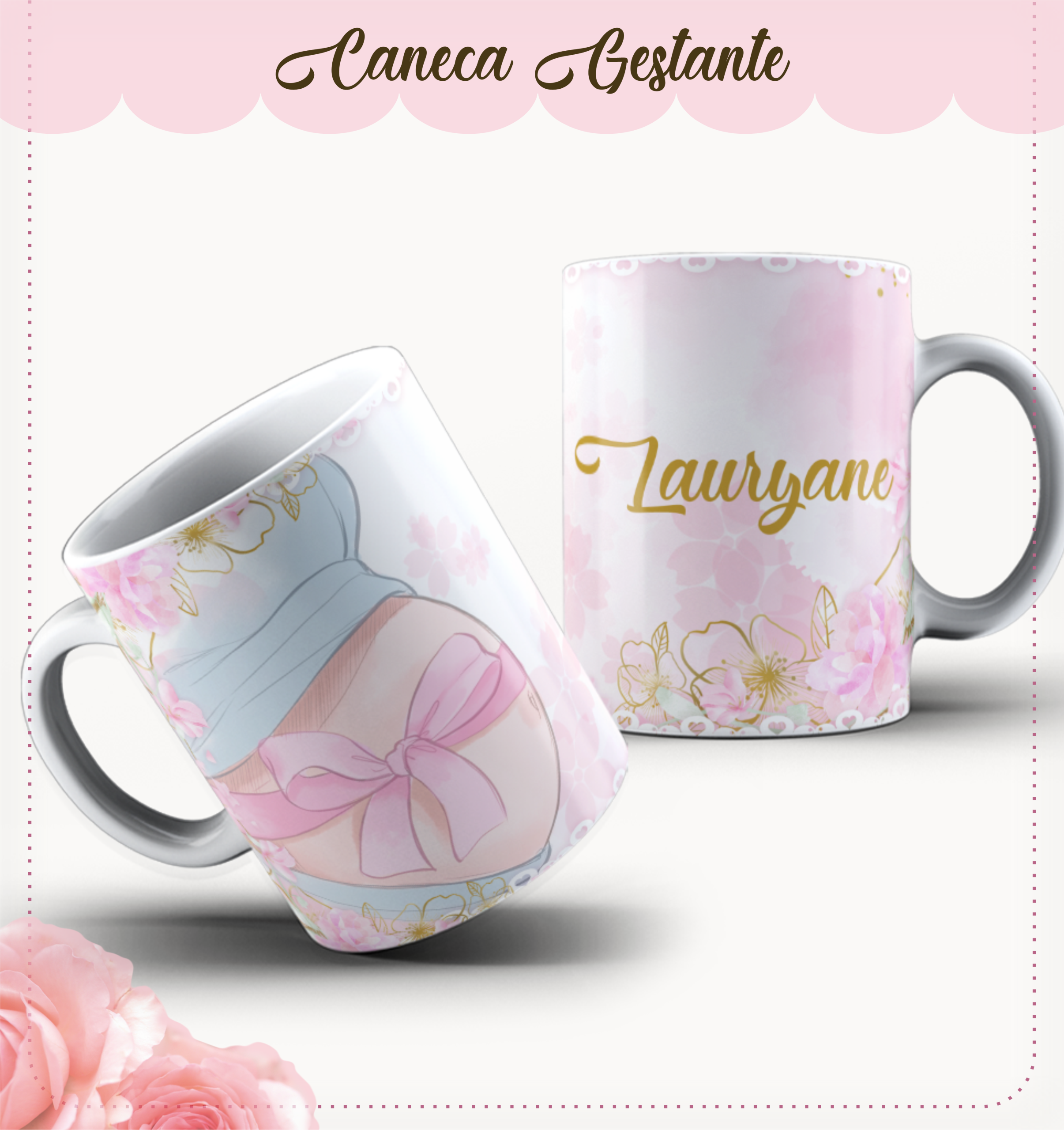 Caderneta da Gestante Personalizada (Diário de Gravidez) - Opções de Kits de Luxo com Caneca