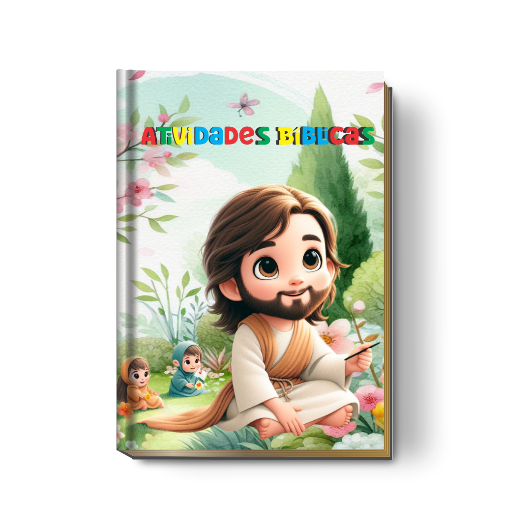 Livro de Atividades Bíblicas Infantil Personalizado (Capa Dura - Vários Temas)