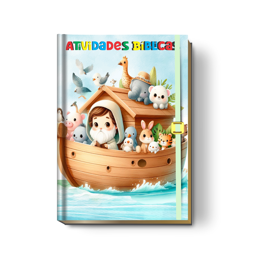 Livro de Atividades Bíblicas Infantil Personalizado (Capa Dura - Vários Temas)