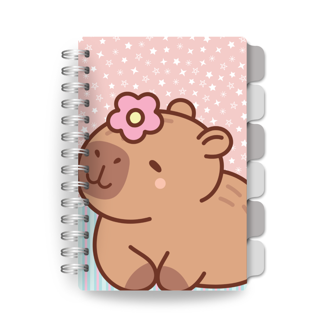 Caderno Capivara 6 Matérias (A5 ou Universitário) | Perfumado + Marcador