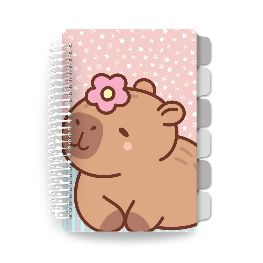Caderno Capivara 6 Matérias (A5 ou Universitário) | Perfumado + Marcador