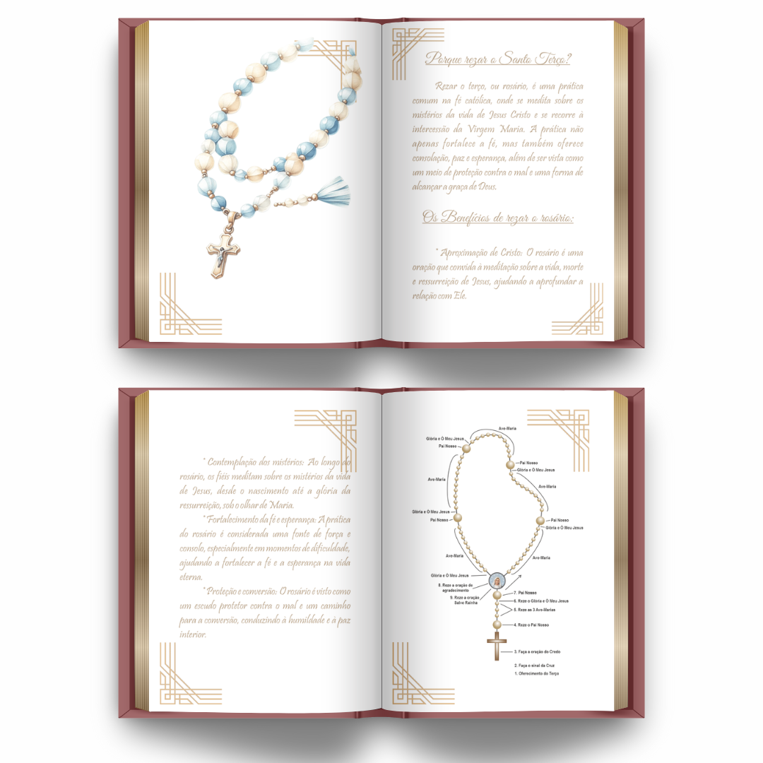 Livro de Orações Católicas Personalizado - Lembrança de Luxo para Primeira Eucaristia ou Batismo
