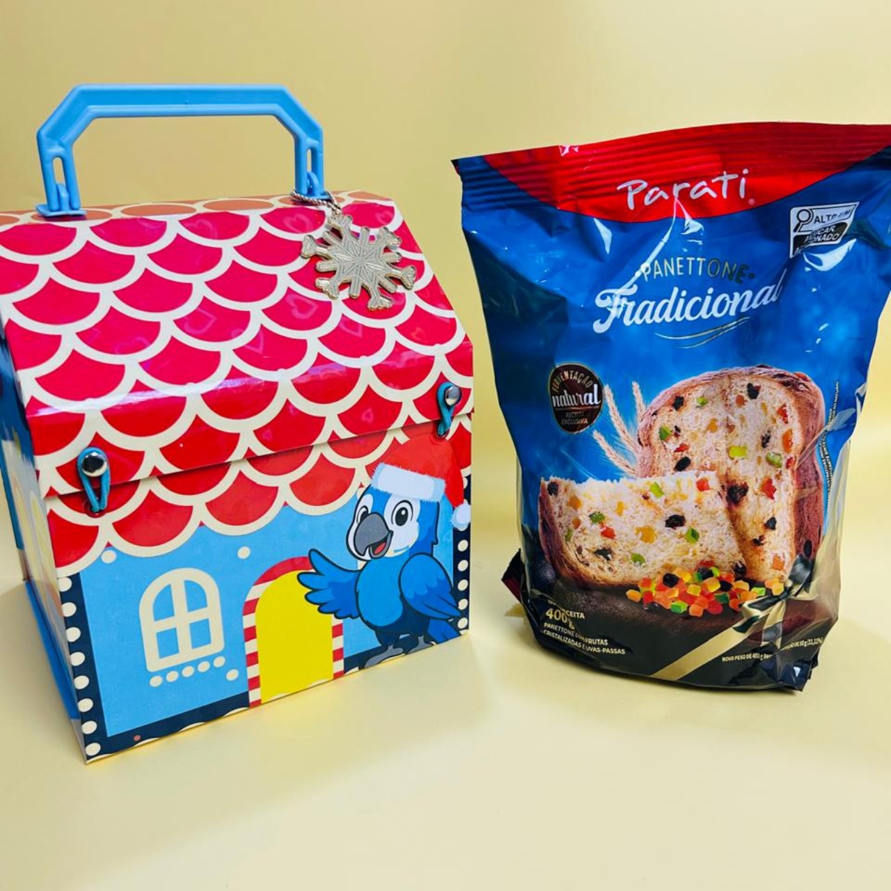 Kit DIY Faça Você Mesma: Maleta Casinha de Natal para Panetone