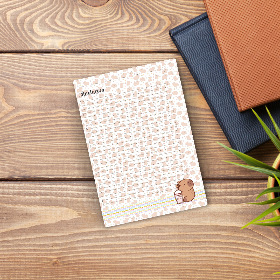 Caderno Capivara 6 Matérias (A5 ou Universitário) | Perfumado + Marcador