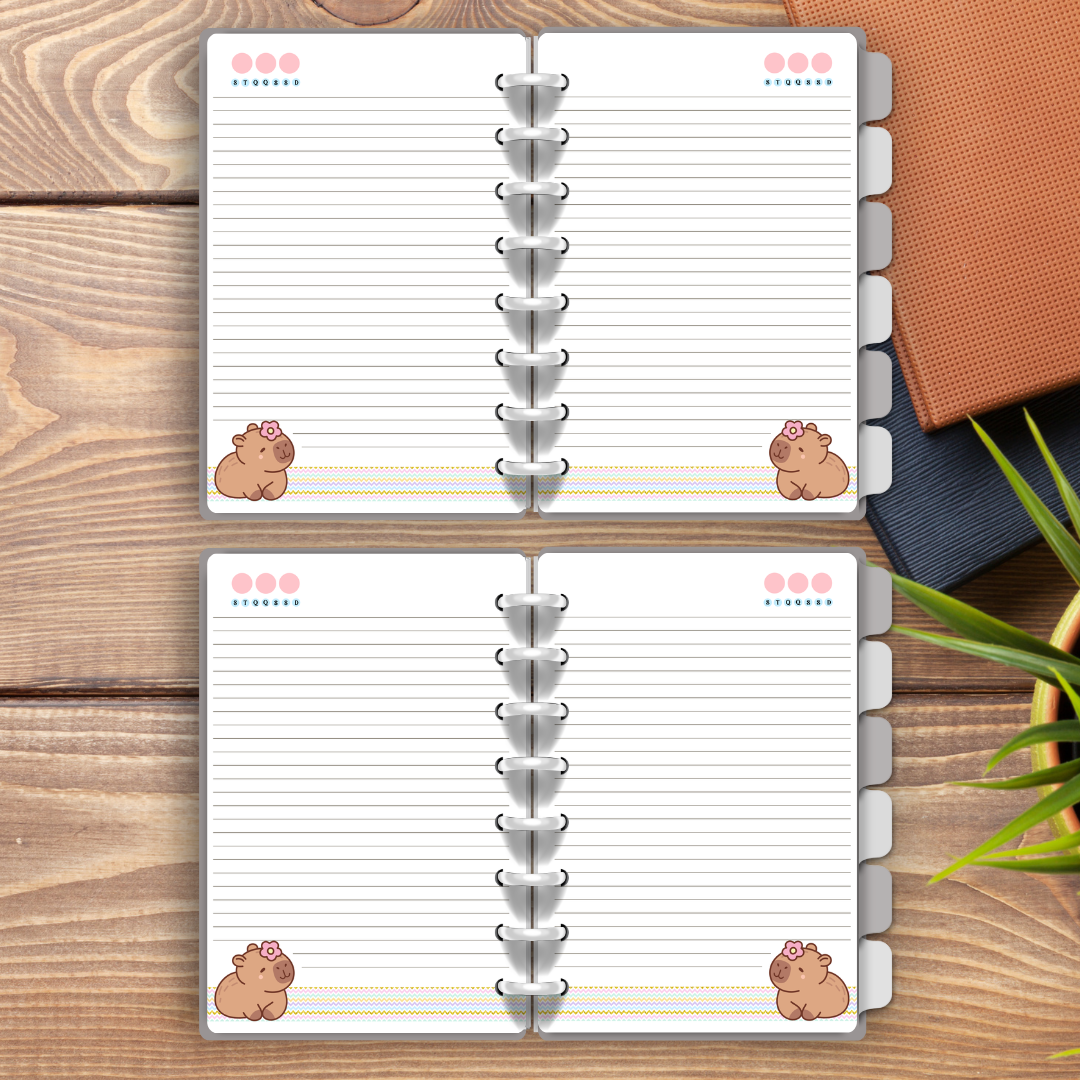 Caderno Capivara 6 Matérias (A5 ou Universitário) | Perfumado + Marcador