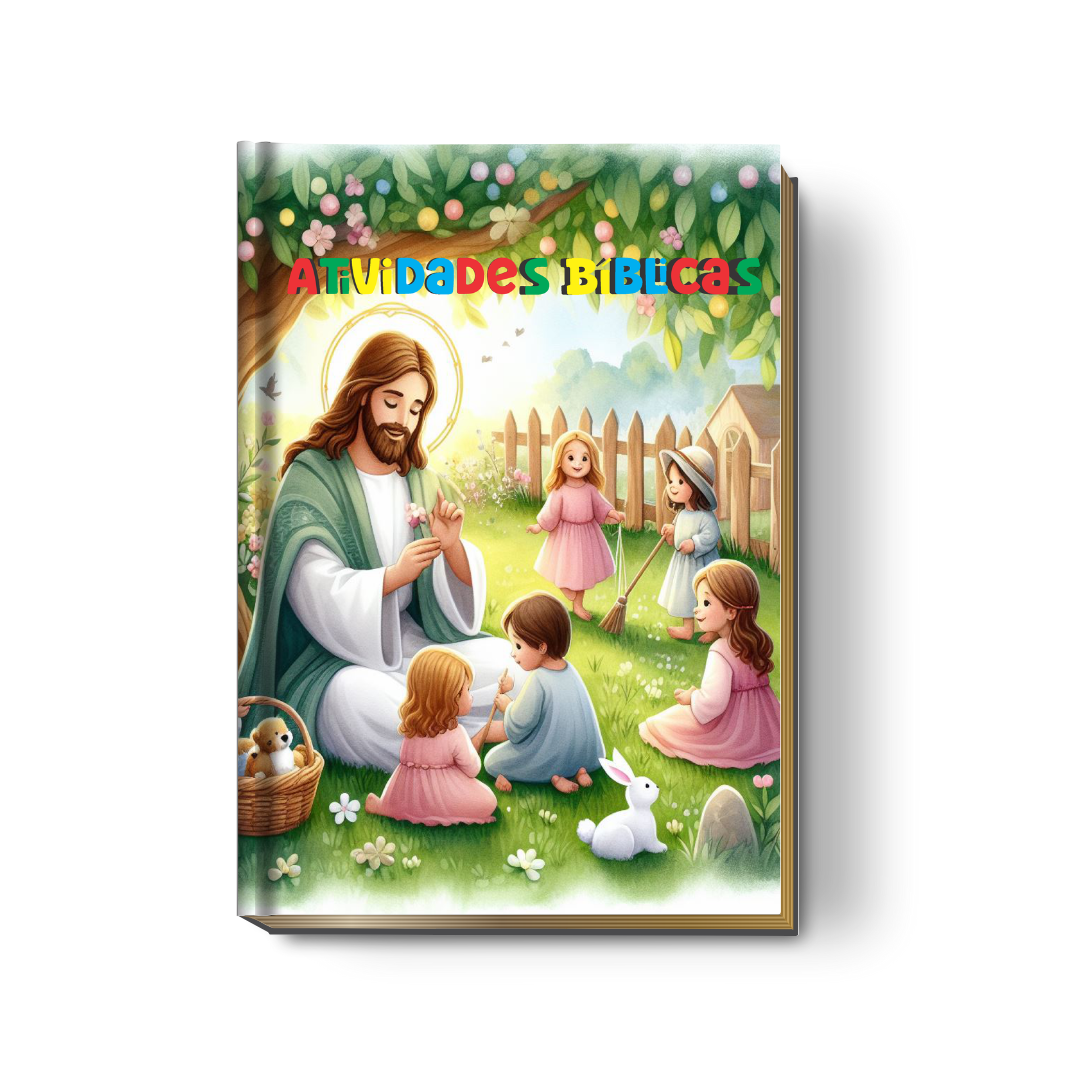 Livro de Atividades Bíblicas Infantil Personalizado (Capa Dura - Vários Temas)