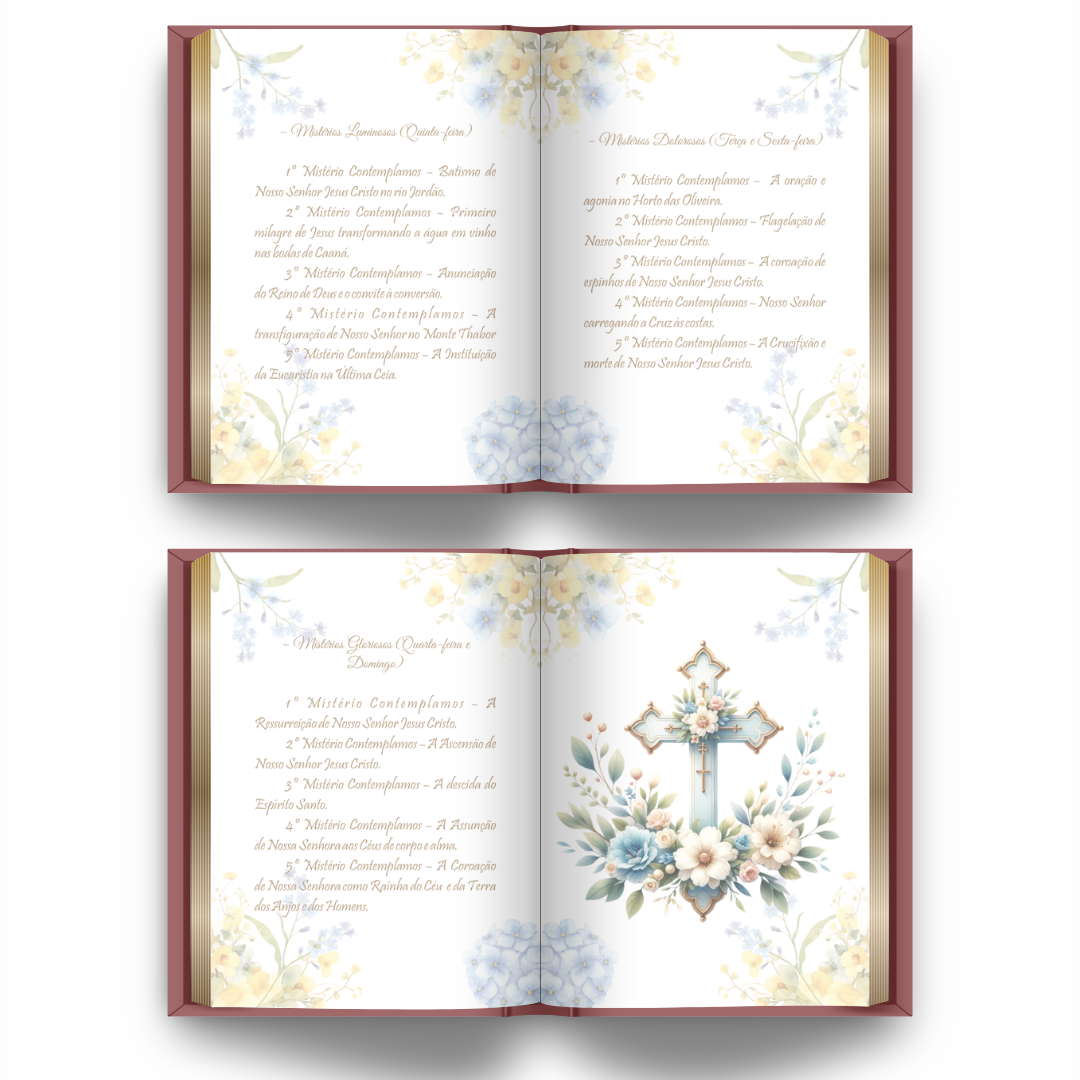 Livro de Orações Católicas Personalizado - Lembrança de Luxo para Primeira Eucaristia ou Batismo
