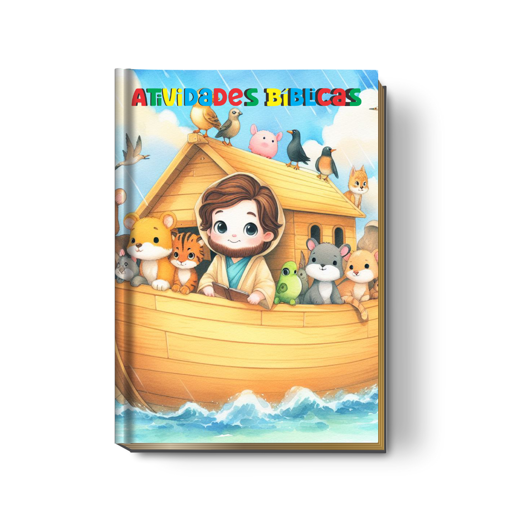 Livro de Atividades Bíblicas Infantil Personalizado (Capa Dura - Vários Temas)