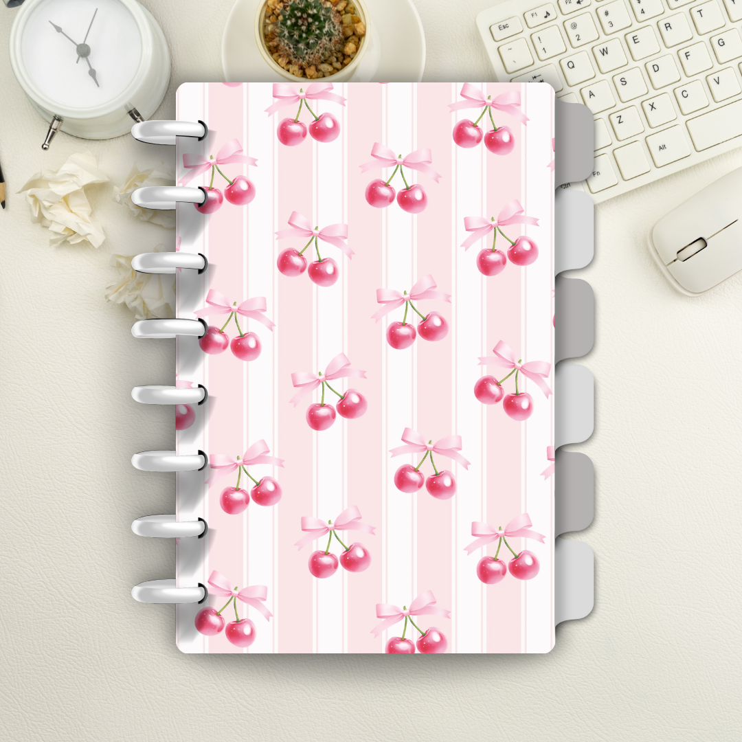 Planner Diário Permanente Personalizado "Cereja" (Holográfico) | Escolha sua Encadernação + Brindes Especiais