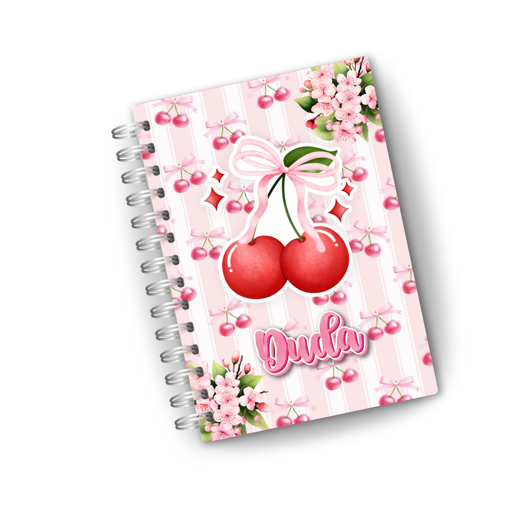 Planner Diário Permanente Personalizado "Cereja" (Holográfico) | Escolha sua Encadernação + Brindes Especiais
