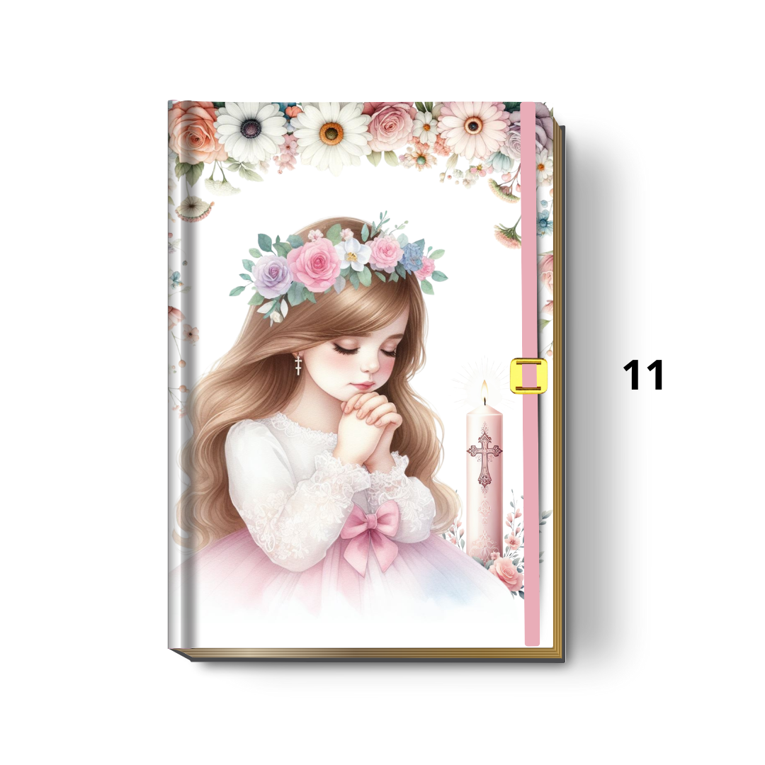 Livro de Orações Católicas Personalizado - Lembrança de Luxo para Primeira Eucaristia ou Batismo