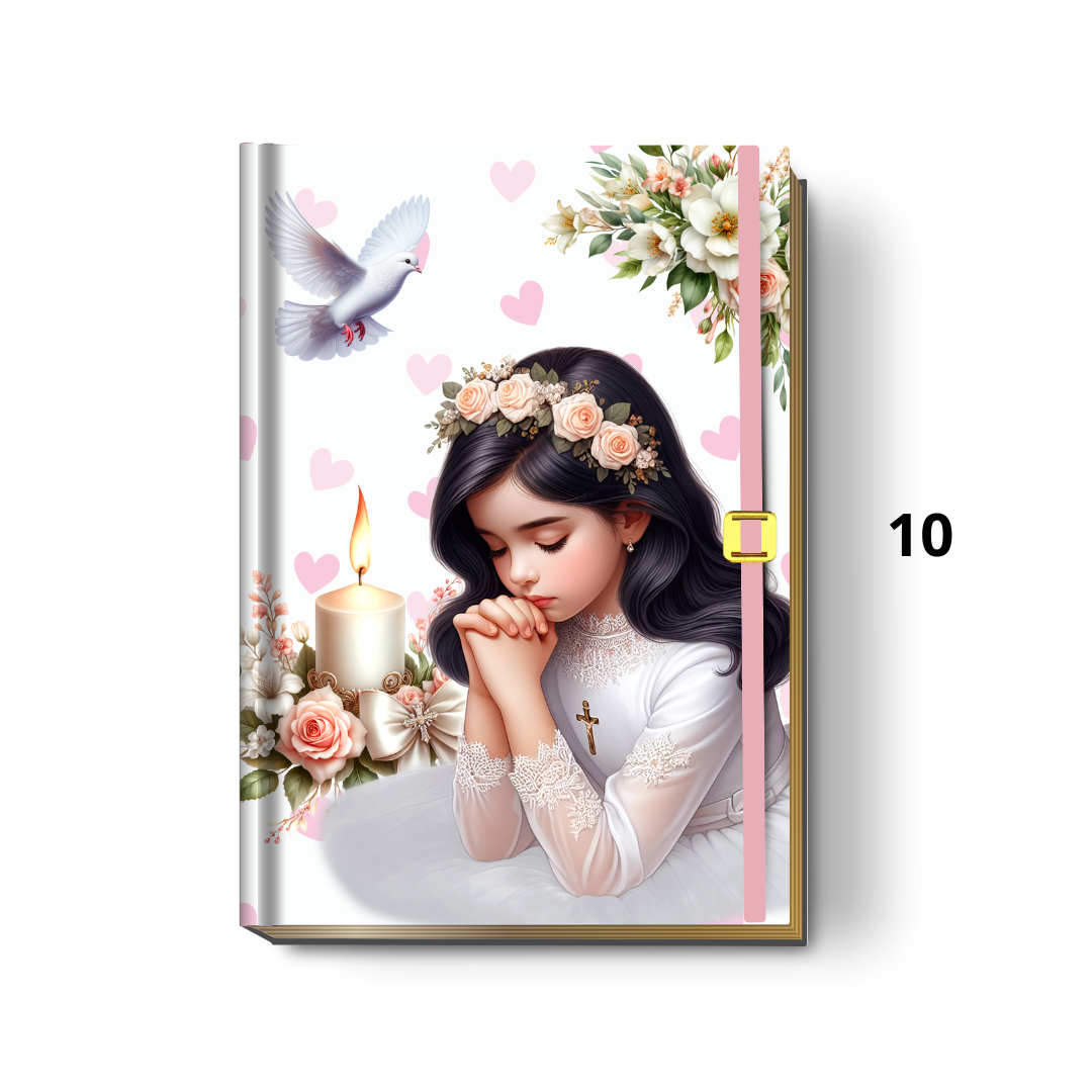 Livro de Orações Católicas Personalizado - Lembrança de Luxo para Primeira Eucaristia ou Batismo
