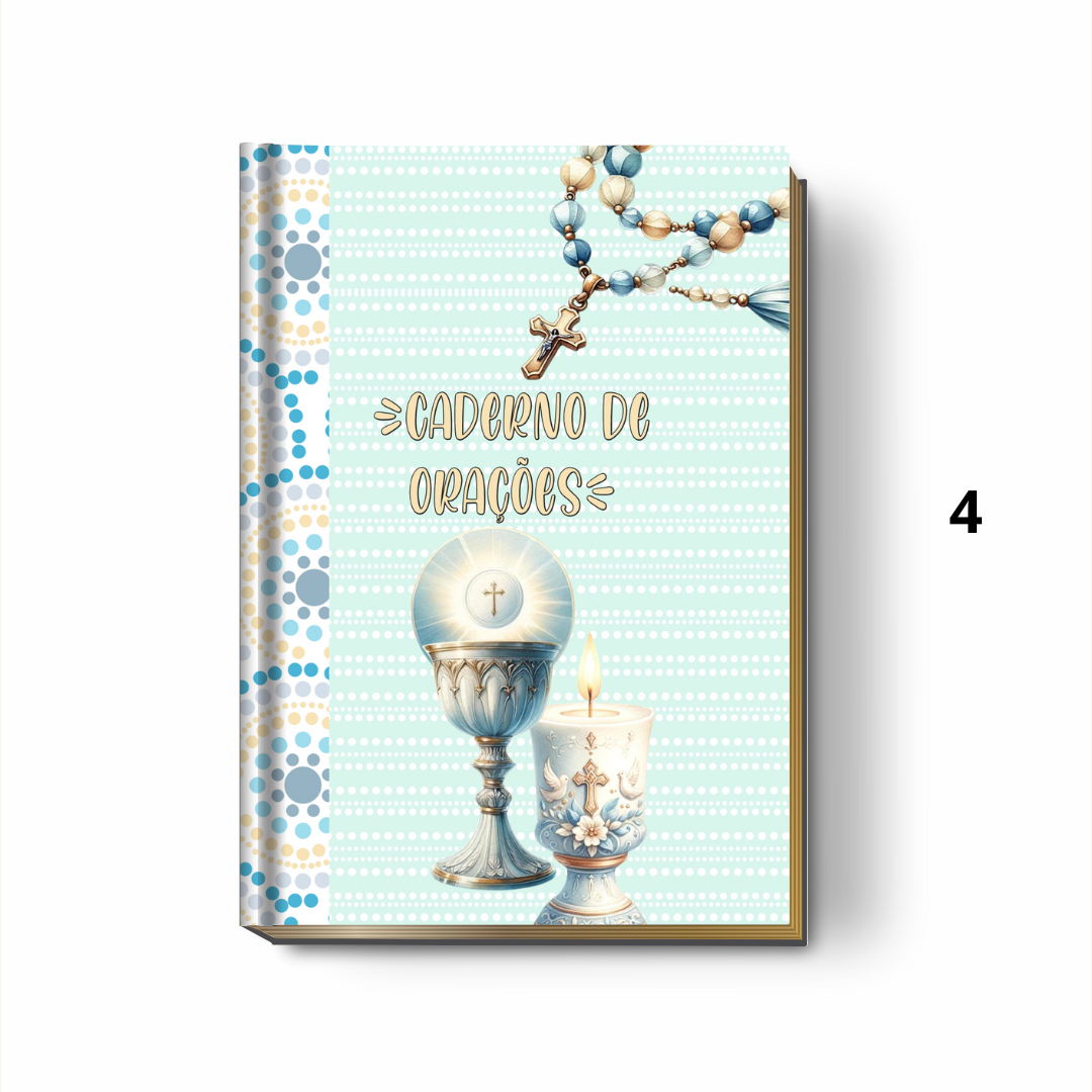 Livro de Orações Católicas Personalizado - Lembrança de Luxo para Primeira Eucaristia ou Batismo